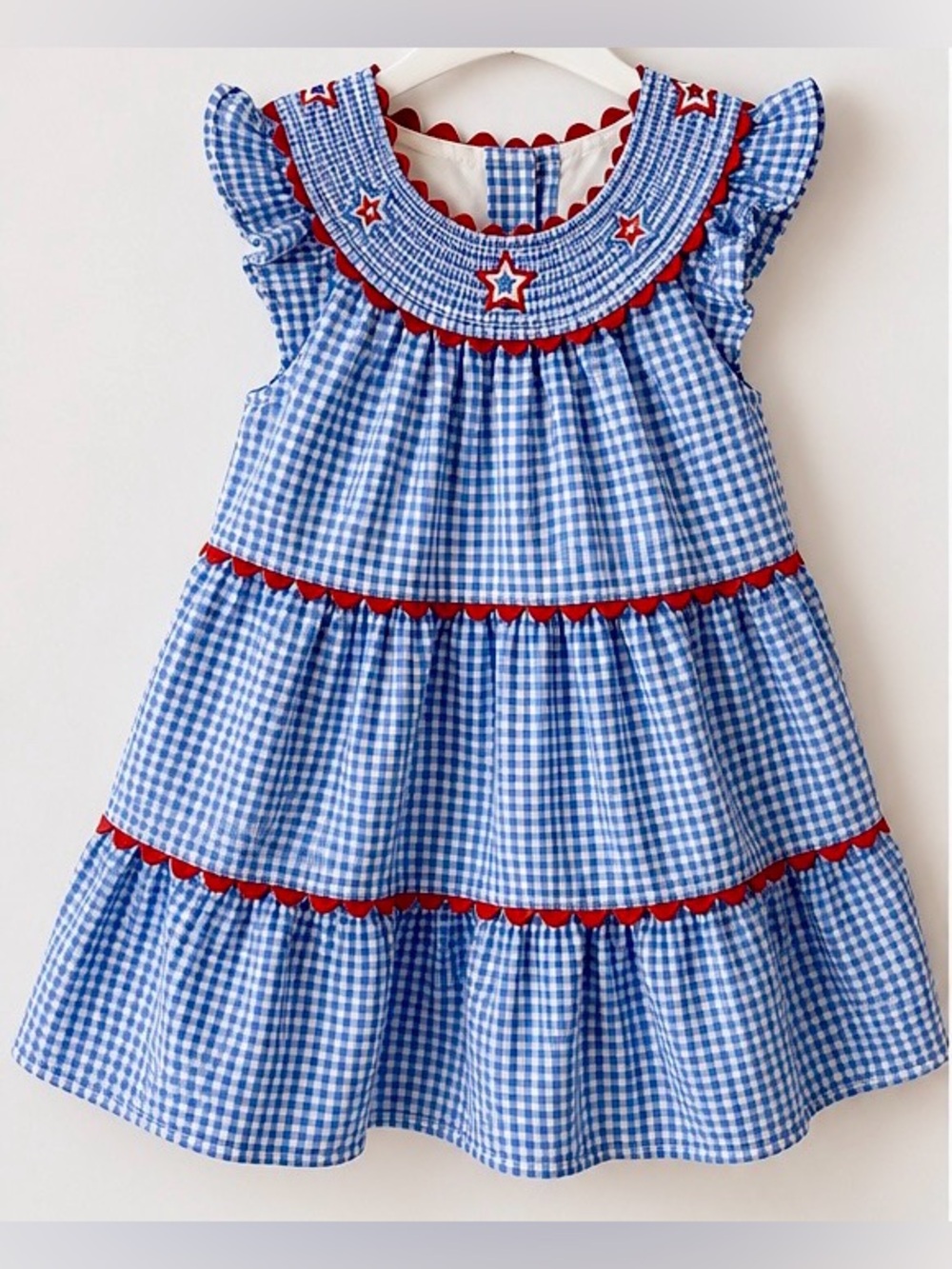 Cynthia Rowley Patriotic Smocked 4th of July Star Dress Girls 4T
